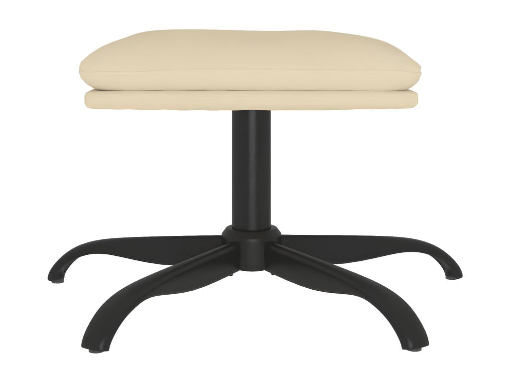 Cream Footstool 60x60x36 cm Fabric WNJL89331