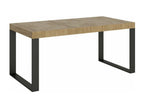 Luxameub Extendable Dining Table - Natural Color - 4-Leg Base - 2 Slim Extension Leaves - Extendable Width 130 to 234cm IGUV21268