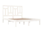 Bed frame without mattress, white, 150x200 cm, solid pine wood, APQN57039