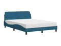Bed with blue mattress 140x190 cm velvet LHCN37120
