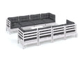 9-piece garden furniture set with cushions, solid pine wood FUBO94387
