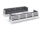 9-piece garden furniture set with cushions, solid pine wood FUBO94387