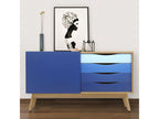 Cosymeub 4-Drawer/1-Door Buffet, 128cm, Oak/Dark Blue, RGVD45770