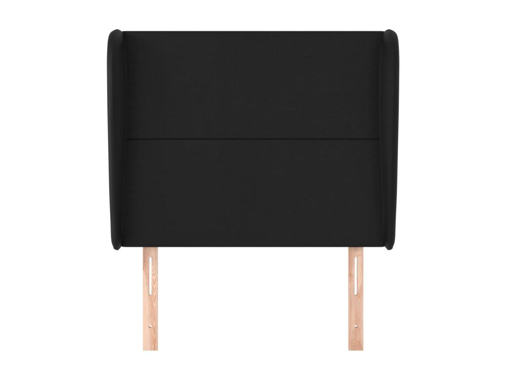 Headboard with wings, black, 103x23x118/128 cm, faux leather, KWTE77500