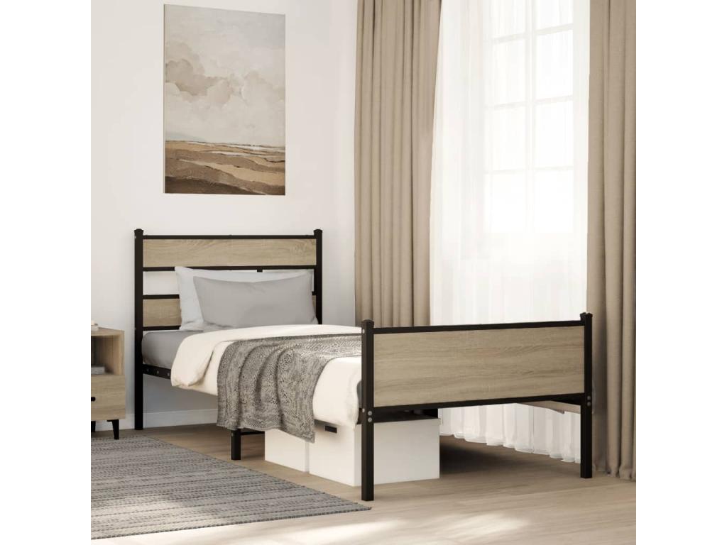 Luxameub oak bed frame without mattress, 80x200 cm, IUCR41124