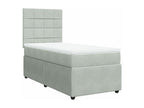 Luxameub bed base and mattress, light grey, 80x200 cm, velvet, OQWA40802