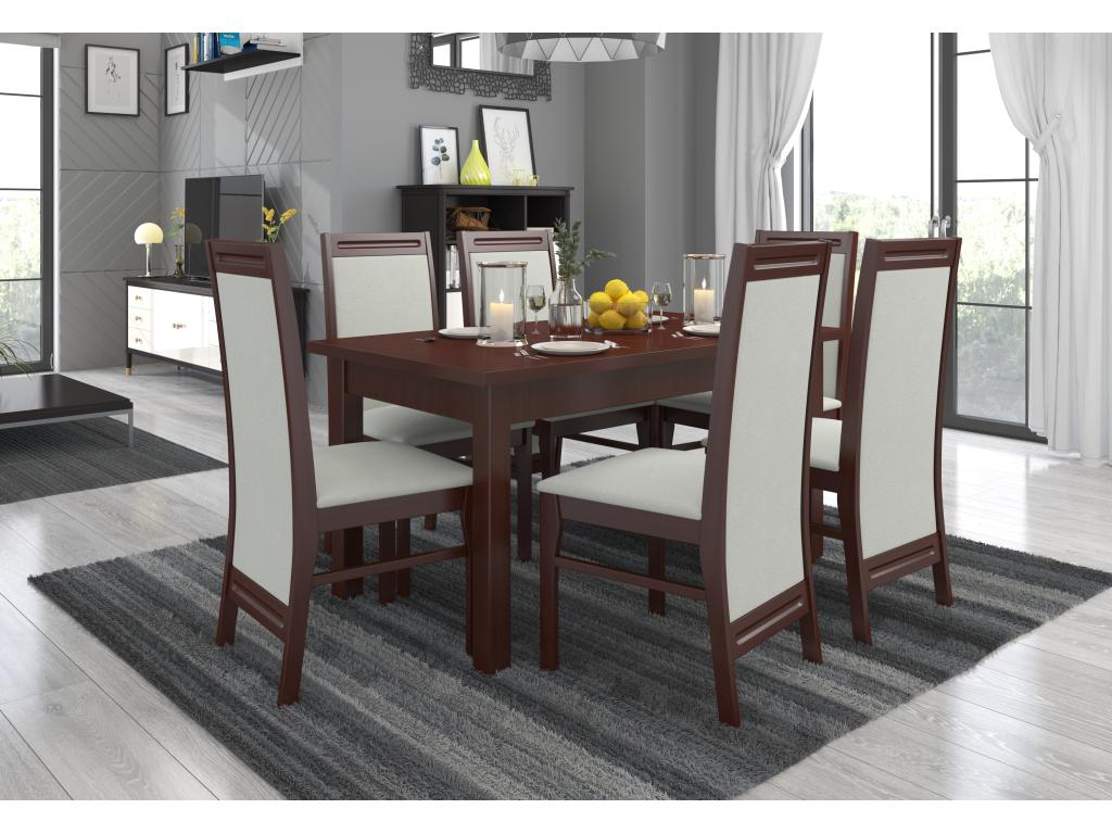 Dark walnut wood chair and Artigeo-Tissu fabric 27109 ZMZJ63525