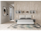 Bed without slatted base 160x190 with white faux leather cushions Luxameub BNGG91186