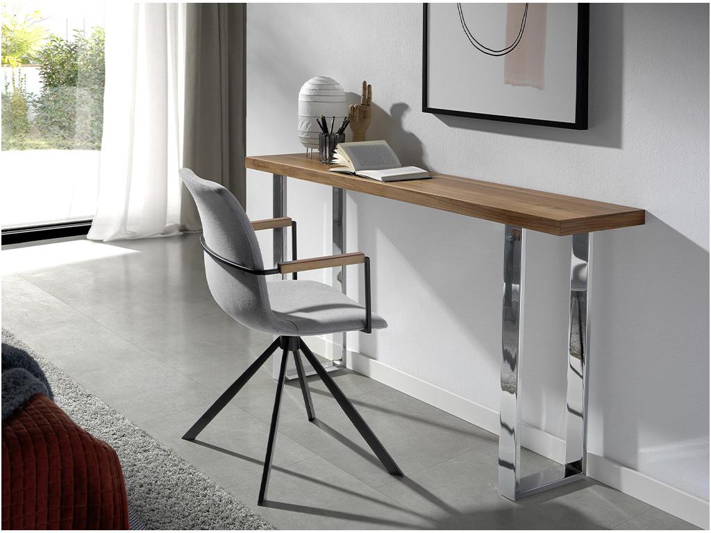 Luxameub Swivel Chair in Grey Fabric with Black Steel Legs - Set of 2 - Colour Luxameub 01 VVXK31611