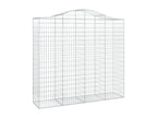 3-piece arched gabion baskets, 200x50x180/200 cm, galvanized iron, IXEV11038