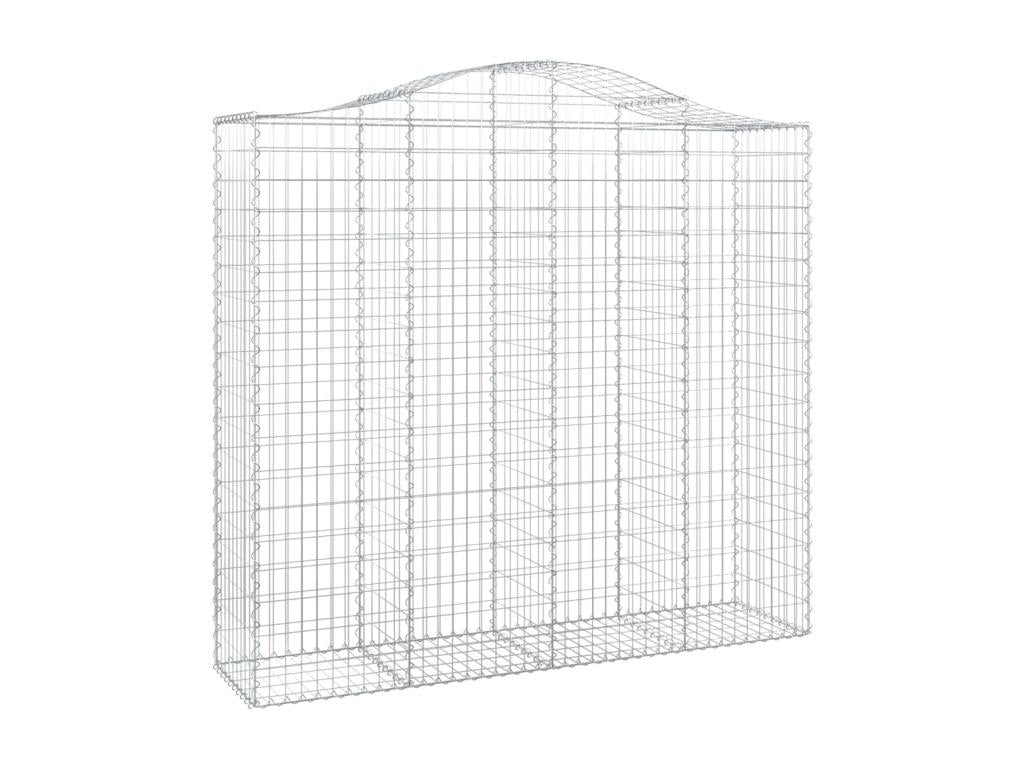 3-piece arched gabion baskets, 200x50x180/200 cm, galvanized iron, IXEV11038