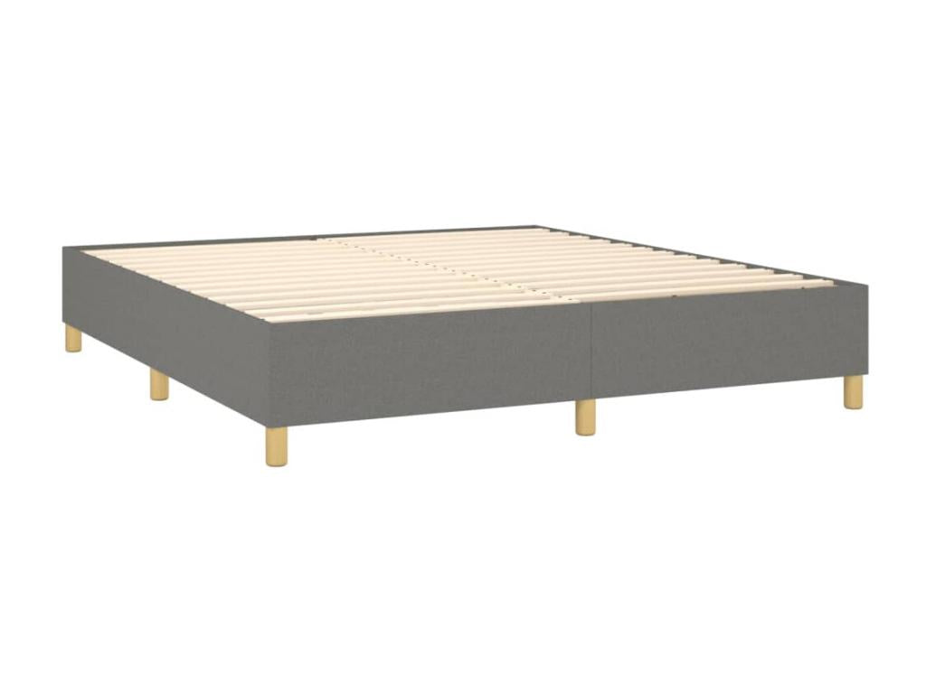 Upholstered bed base with mattress, Dark Grey, 160x200cm, Fabric UTWH01174