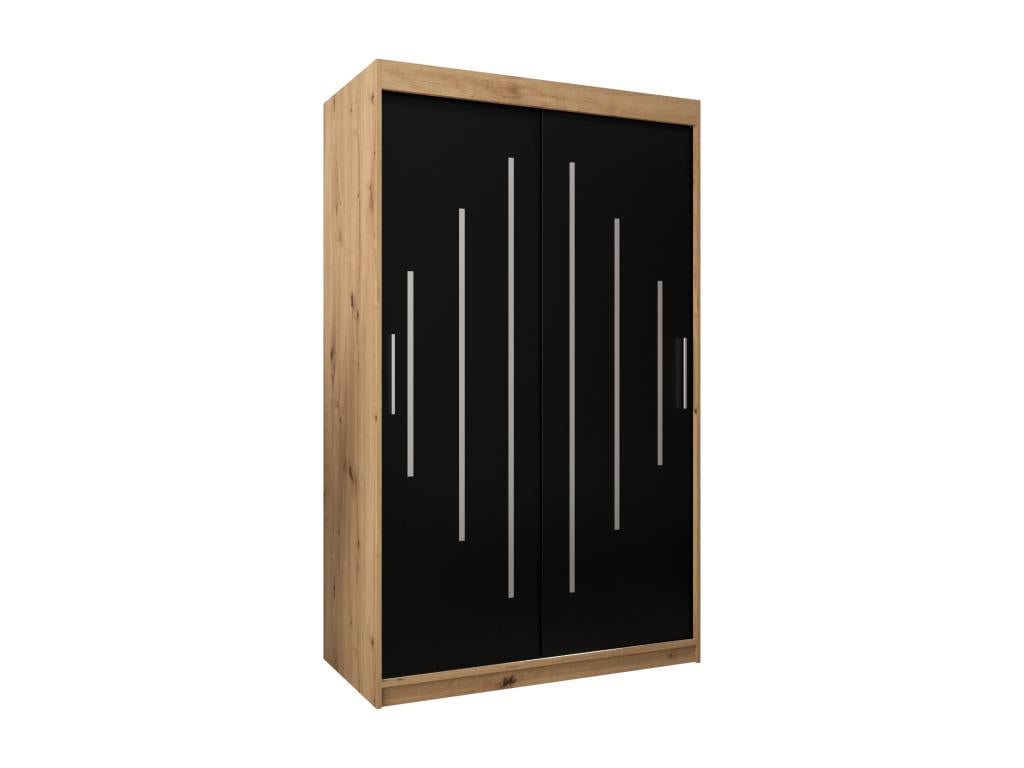 Luxameub Sliding Door Wardrobe 200/120/62 2 Doors Luxameub/Black HUSO32085