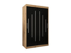 Luxameub Sliding Door Wardrobe 200/120/62 2 Doors Luxameub/Black HUSO32085