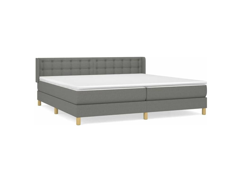 Luxameub bed base with mattress, Dark Grey 200x200 Fabric TQJV02604