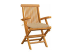Garden chairs with beige cushions, set of 6, solid teak wood, GIKX64443