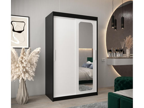Cosymeub T2 Sliding Door Wardrobe 200/120/62 2 Doors Black/White LSTH14732
