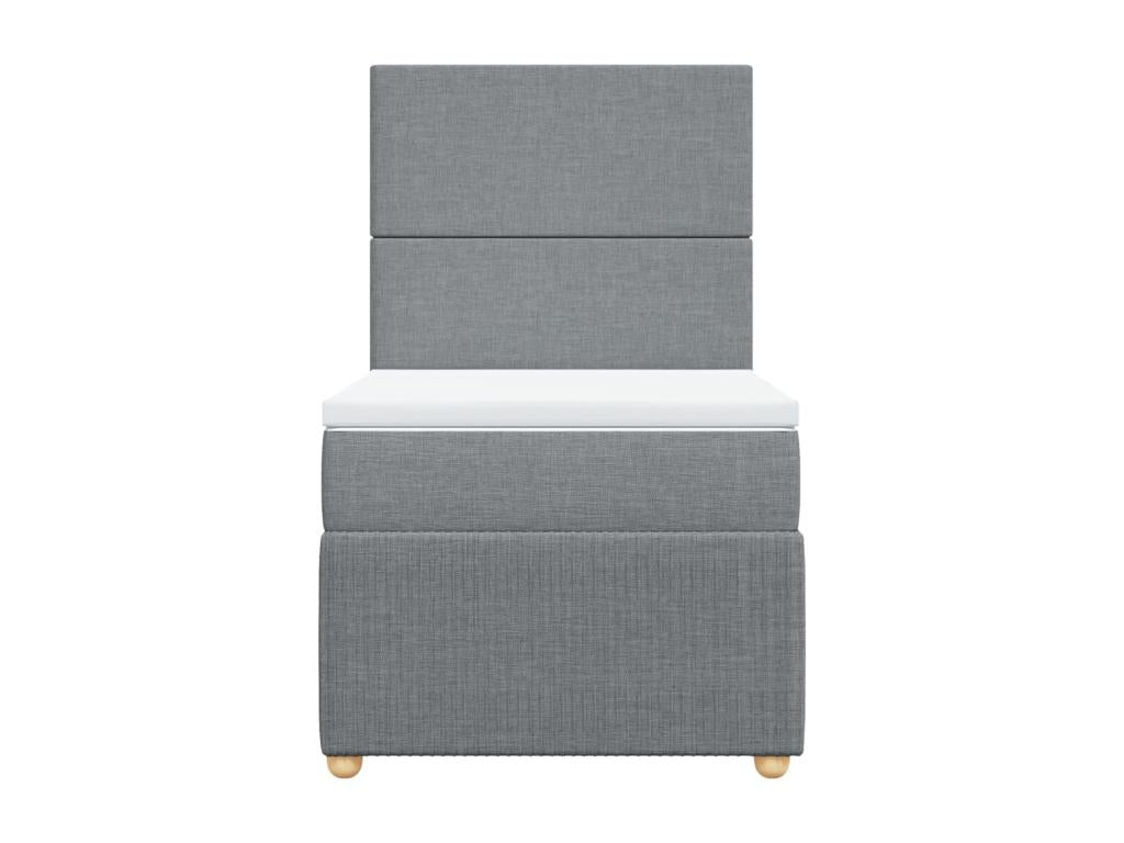 Luxameub bed base and mattress, light grey, 90x190 cm, fabric CBVS51932