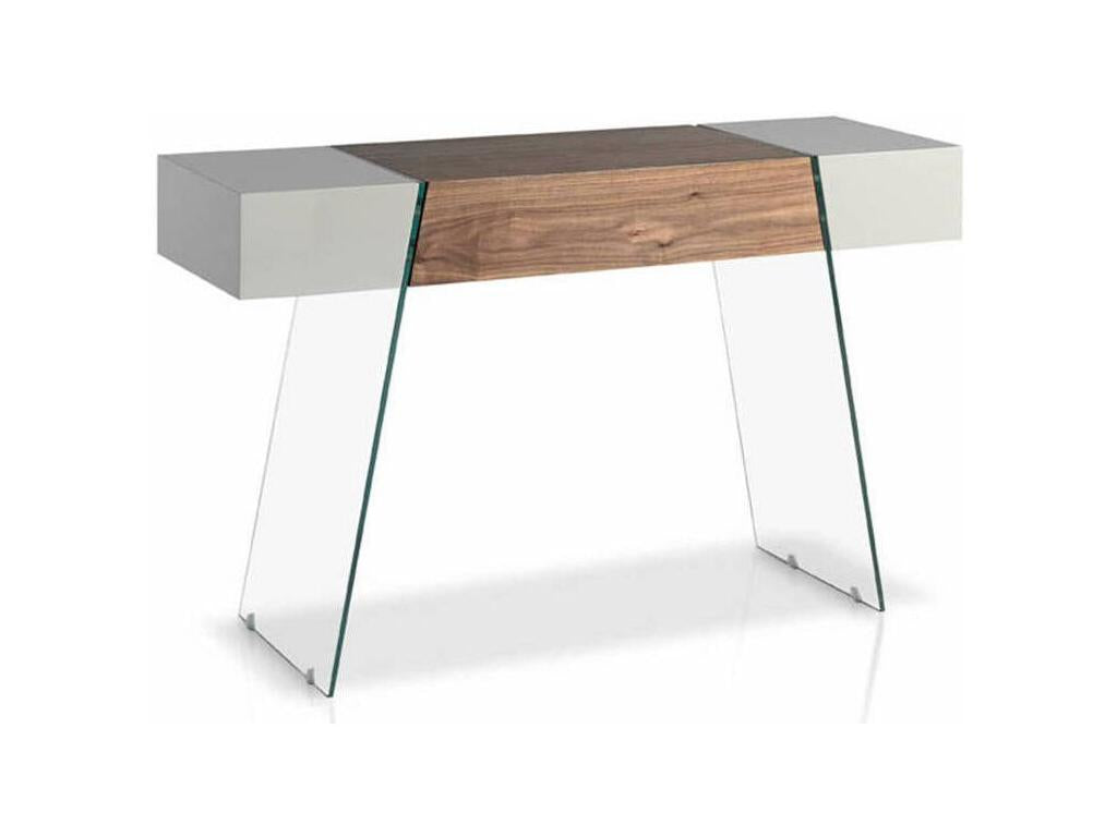 Modern console table in walnut and lacquer, Roma - Smoke color CDKQ36187