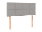 Upholstered bed base with mattress, light grey, 80x200 cm, fabric BQOL32586
