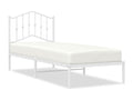 Metal bed frame without mattress with white headboard 80x200cm BPJG80886