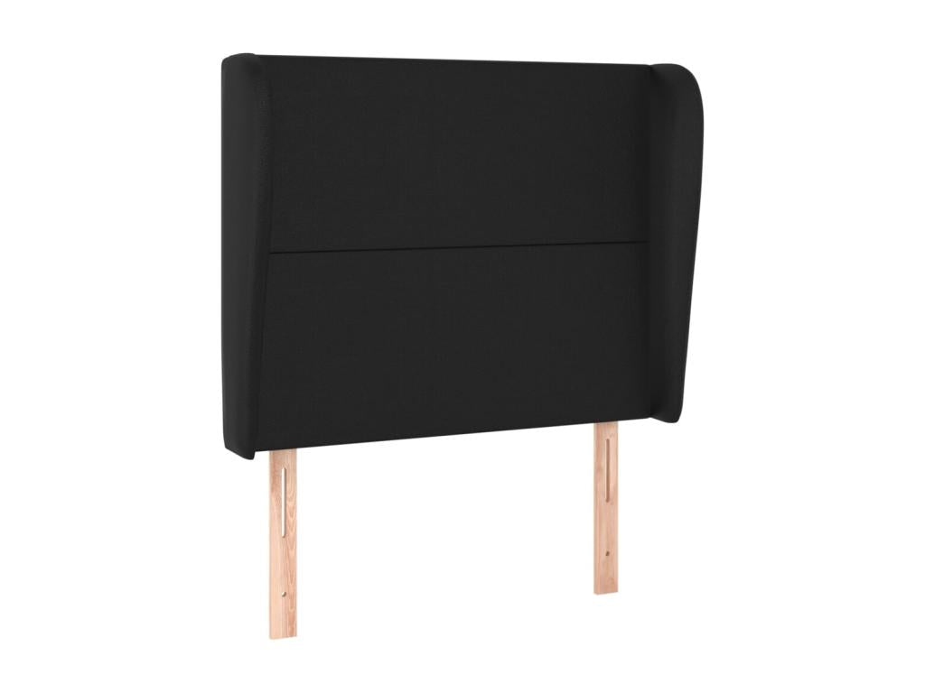 Headboard with wings, black, 103x23x118/128 cm, faux leather, KWTE77500