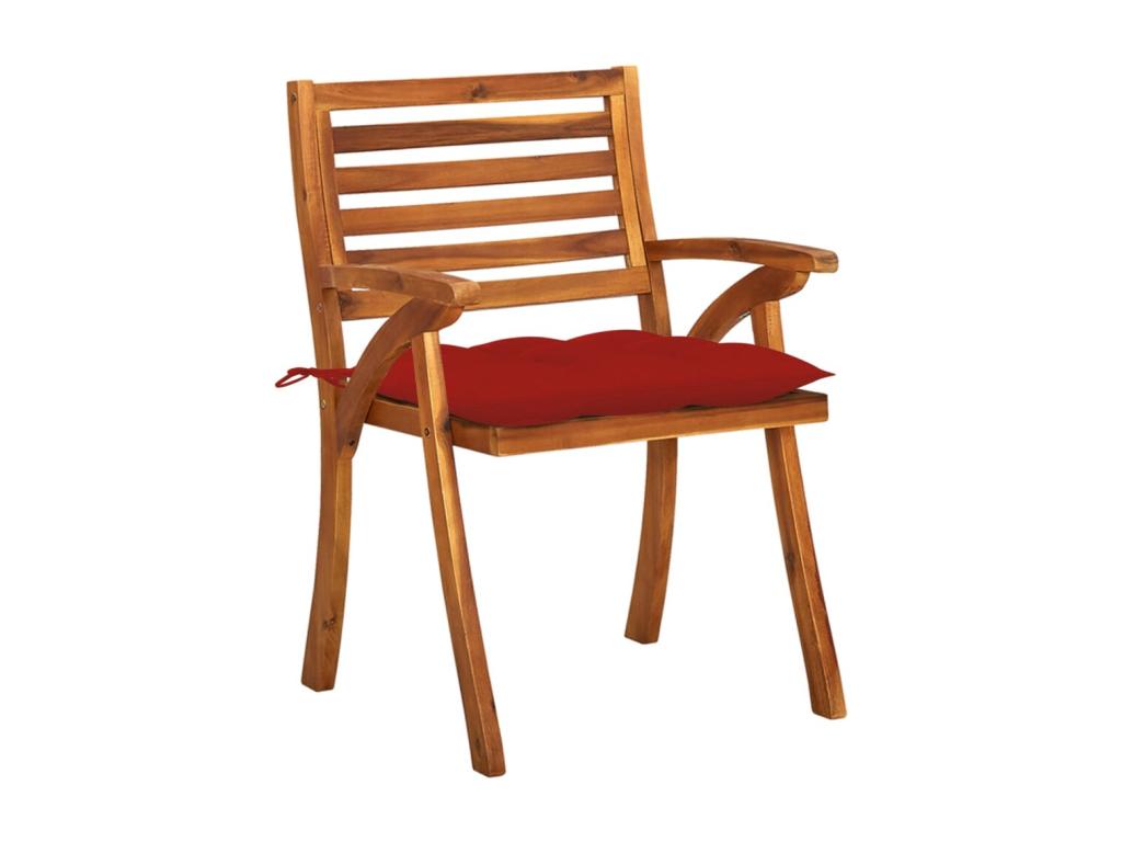 Garden chairs with cushions, set of 4, solid teak wood, AVUC83910