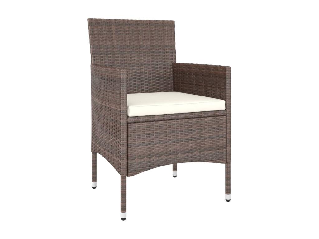 4-Piece Garden Chair and Stool Set, Brown Wicker Resin QVWY55615