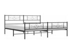 Black metal bed frame with headboard/footboard, 180x200 cm, SGAH63518