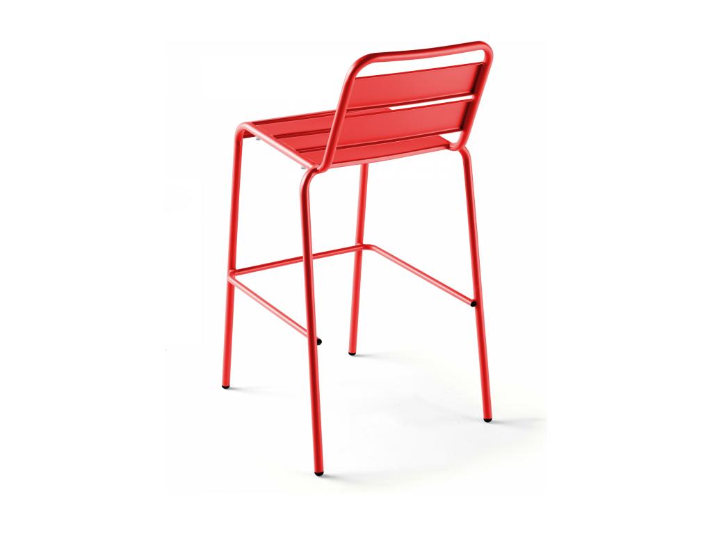 Red metal garden high chair - Luxameub TGQK90608