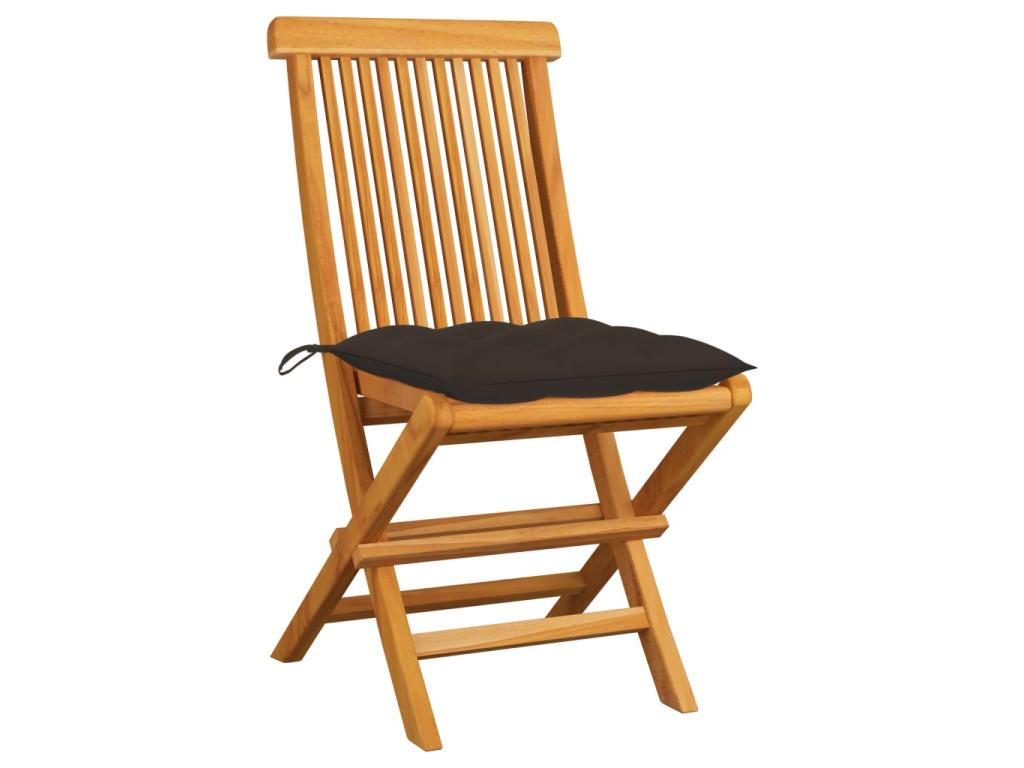 Luxameub 2-Piece Garden Chairs with Cushions, Solid Teak Wood, 3 IUNO28217