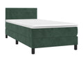 Upholstered bed base and mattress with LED lighting, dark green, 90x200cm, velvet, BWGW01496