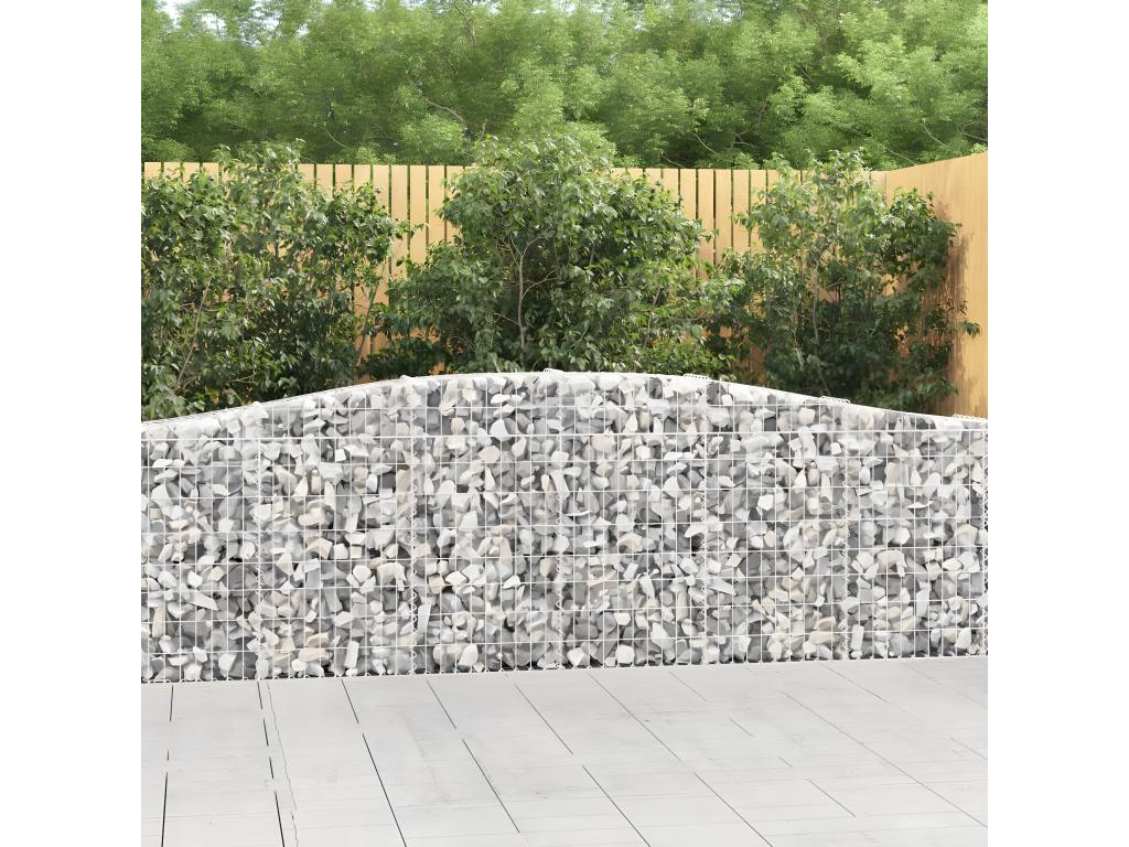 Arched gabion basket 400x30x80/100 cm Galvanized iron OZHM32176