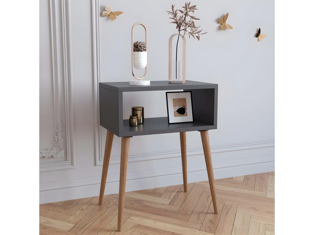 Cosymeub Boxspring Console Nightstand, Singol M Anthracite BUVH84311