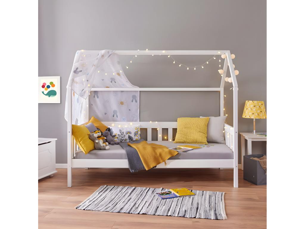 Luxameub - Cabin Bed with Guardrails 90x200cm Bedside Table ZTYP20494