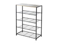 5-Tier Black Metal Shoe Rack QIKW86837