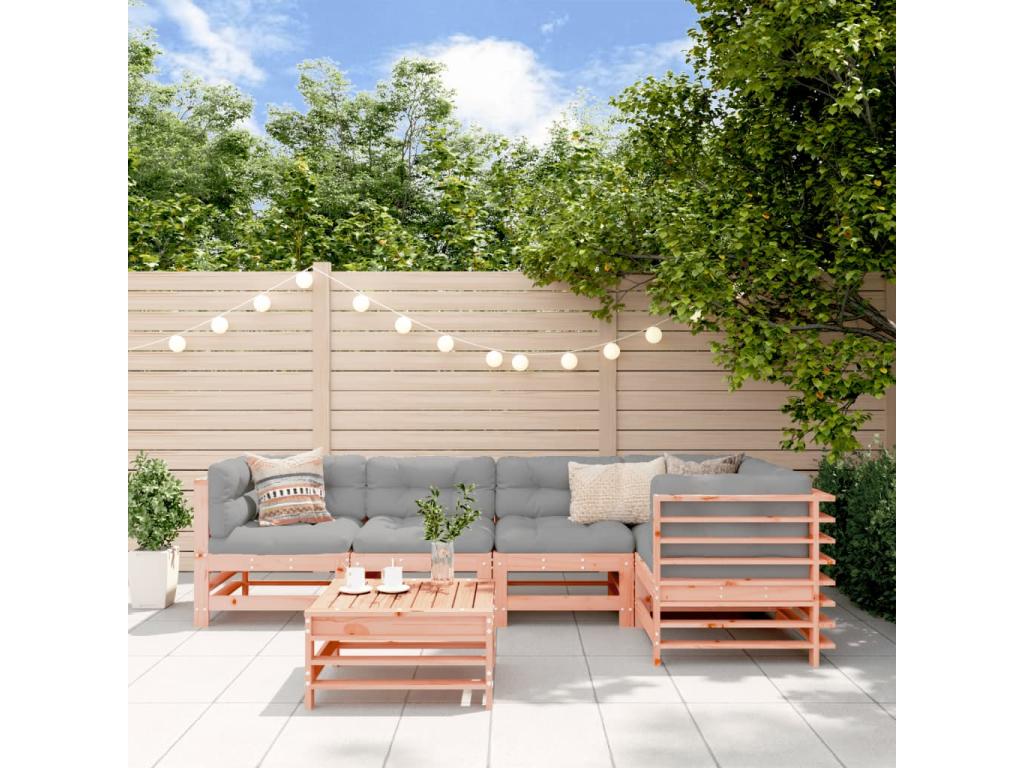 6-piece garden furniture set with solid wood cushions Luxameub SULO47323