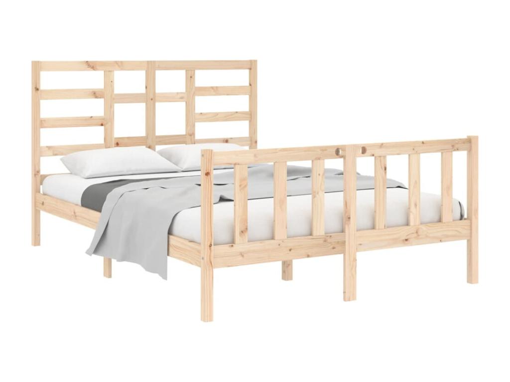 Solid wood bed frame 135x190 cm Double GRUZ05856