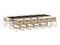 13-piece beige garden dining set with cushions HXCC01971
