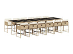 13-piece beige garden dining set with cushions HXCC01971