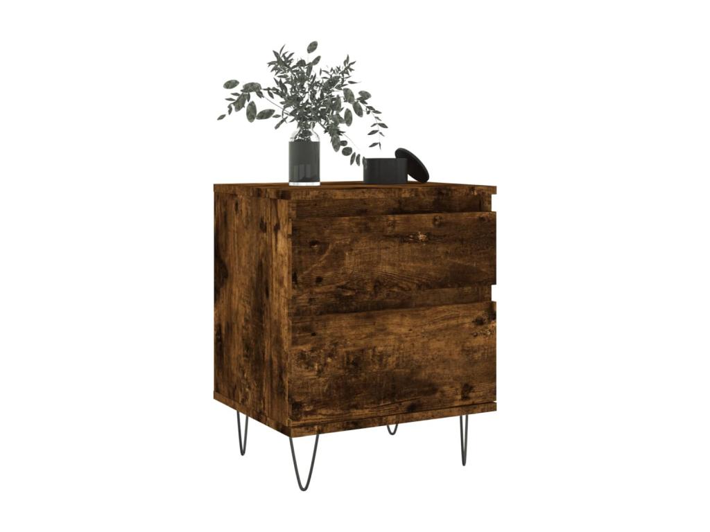 Smoked oak bedside table 40x35x50 cm engineered wood OYOL36402