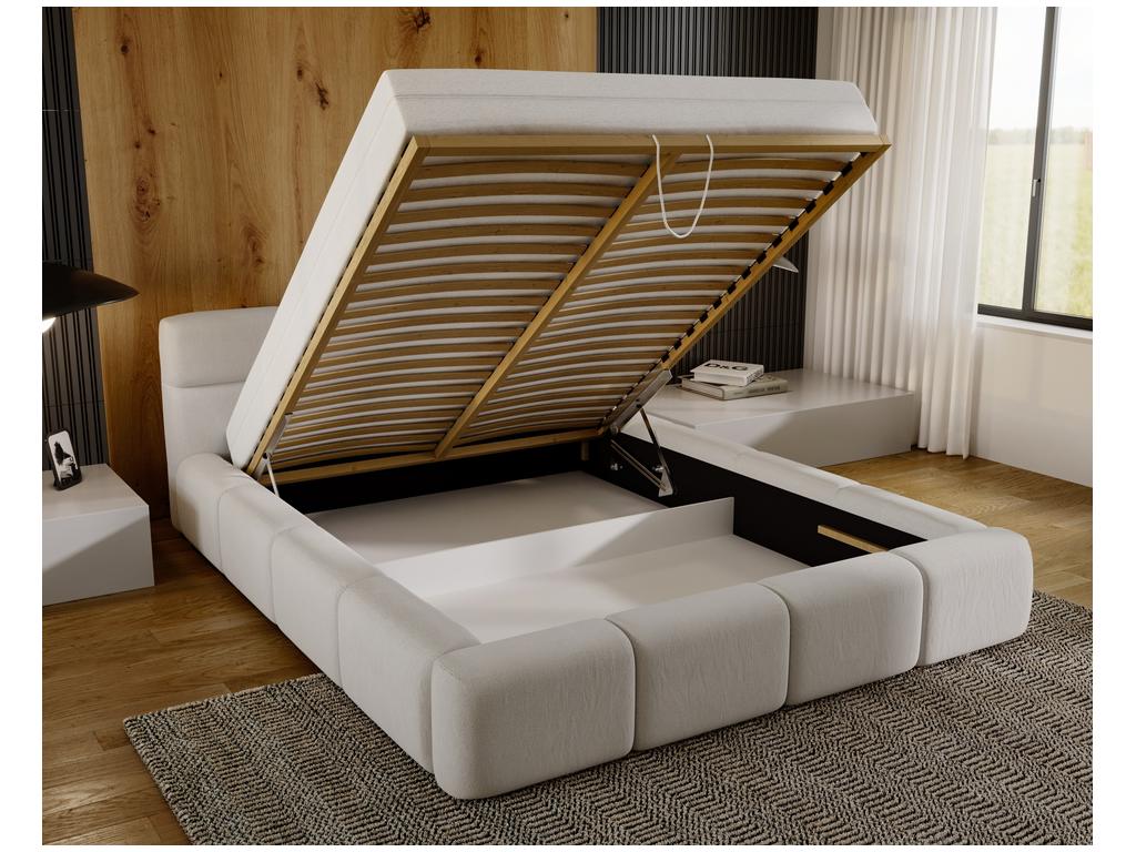 Luxameub Upholstered Bed 180x200 Adult Bed with Storage Luxameub - Velvet Headboard Double Bed - Brown PINPAI 12 WZXJ74460