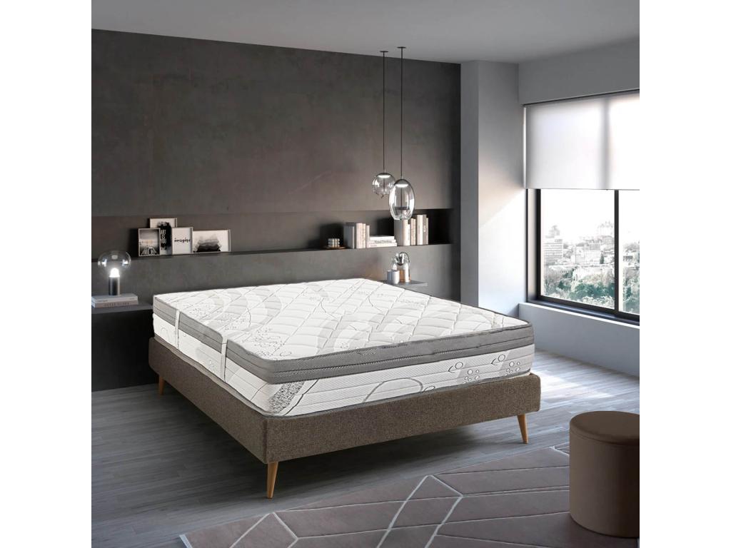 Luxameub reversible mattress 180x200 cm in firm memory foam with independent sleeping zones, summer/winter side, 26cm thick XOEP70851
