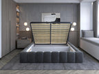Luxameub Storage Bed - Upholstered in velvet with LED lighting - Brown - 160x200 BOGX11583