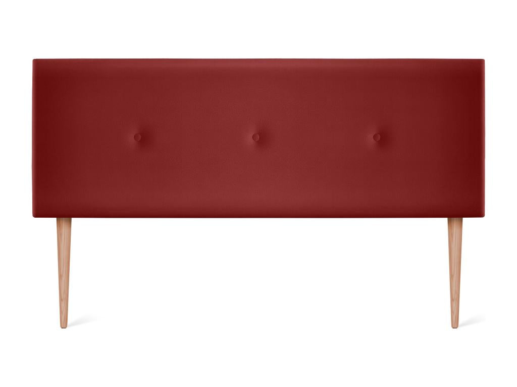 Luxameub Smooth Faux Leather Headboard with Buttons 135x105cm with Legs for 120/135cm Beds - Red GERI45516