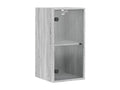 Luxameub wall cabinet with glass doors, grey, 35x37x68.5 cm, YACU47337