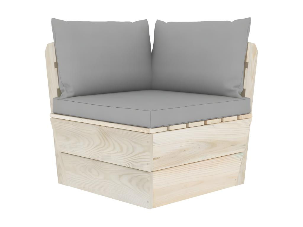 2-seater pallet garden sofa with cushions, spruce wood SKFM20545