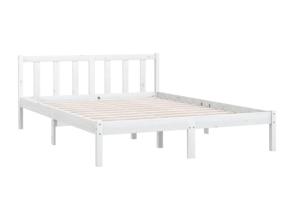 White bed frame, solid pine wood, 160x200 cm YRMO17154