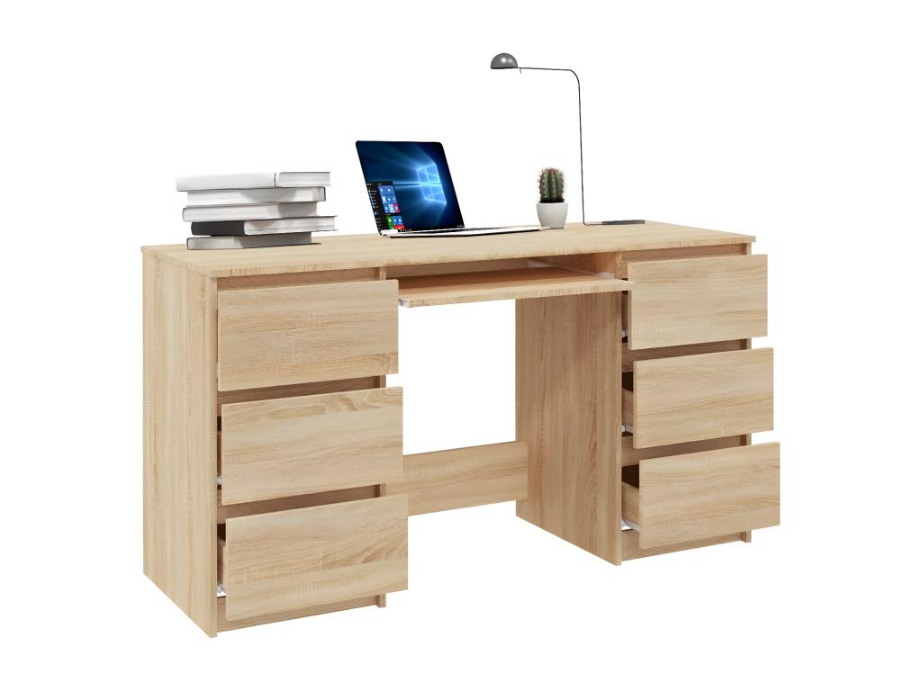 Luxameub Oak Desk 140x50x77 cm Chipboard JBLL21246