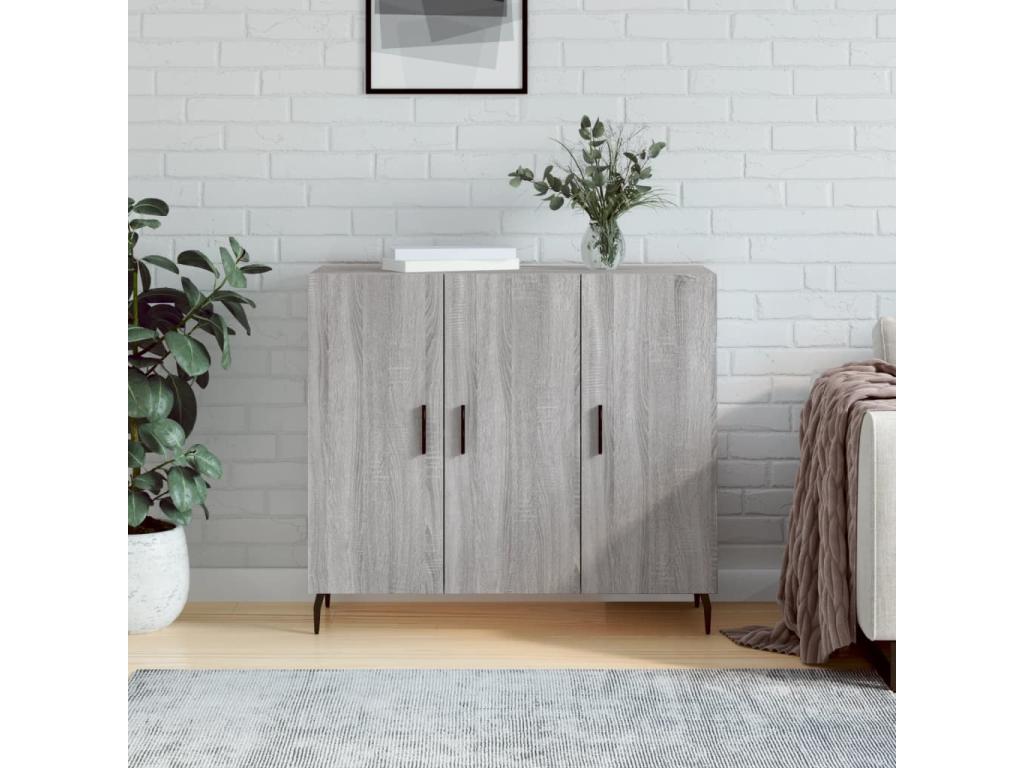 Luxameub grey sideboard 90x34x80 cm engineered wood KWAU06775